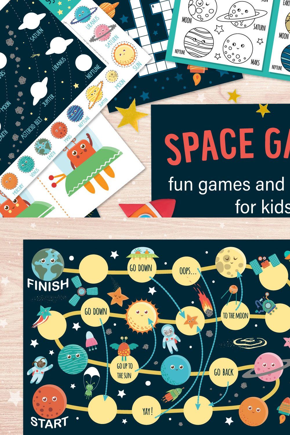 Space Games pinterest preview image.