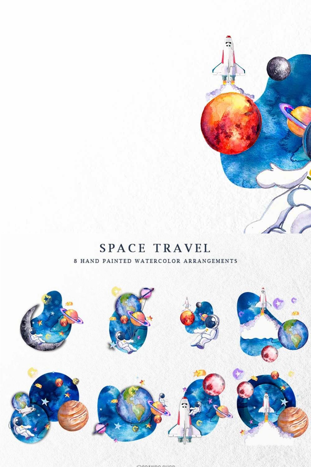 Space travel hand painted clipart pinterest preview image.