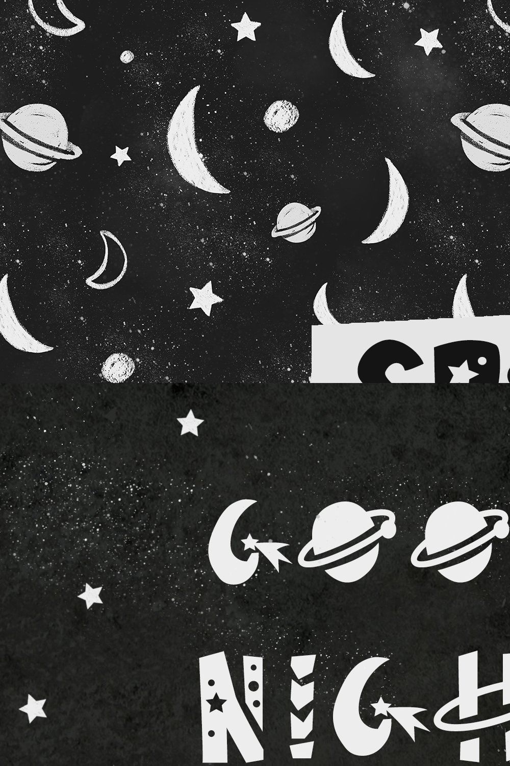 Spacef Font + Bonus: Font & Patterns pinterest preview image.