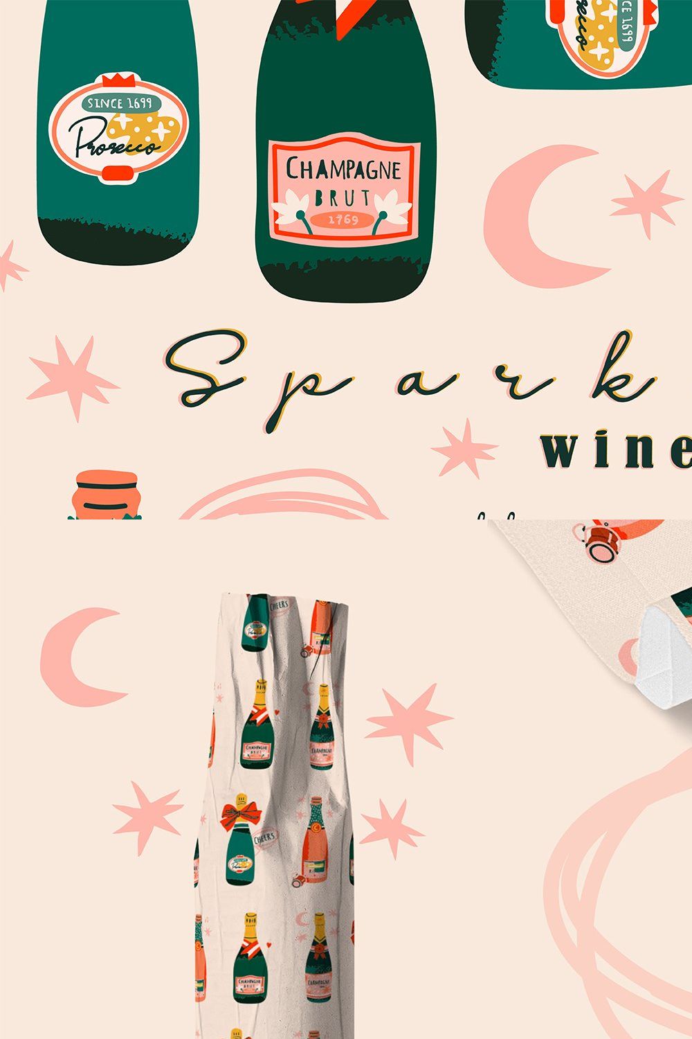 Sparkling wine pinterest preview image.