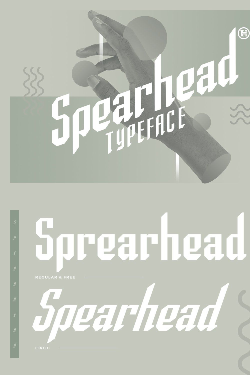 Spearhead Typeface | Font pinterest preview image.