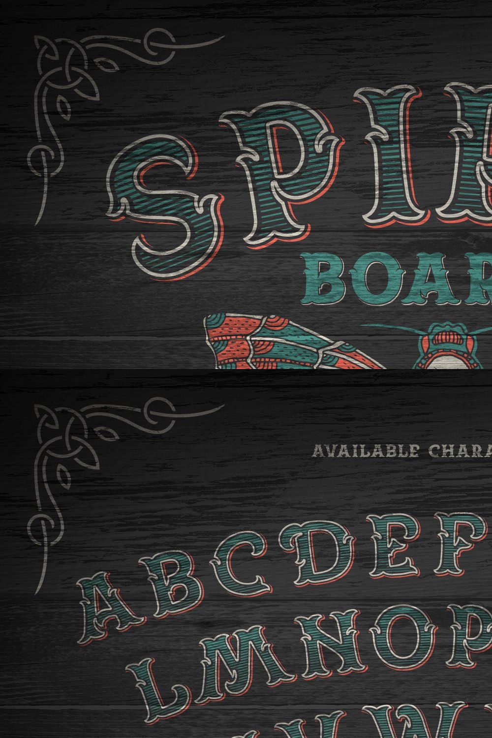 Spirit Board font set pinterest preview image.