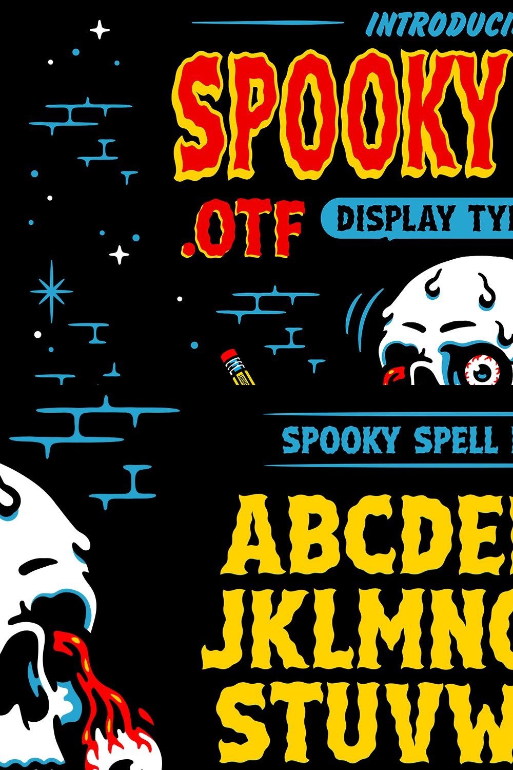 Spooky Spell Font pinterest preview image.