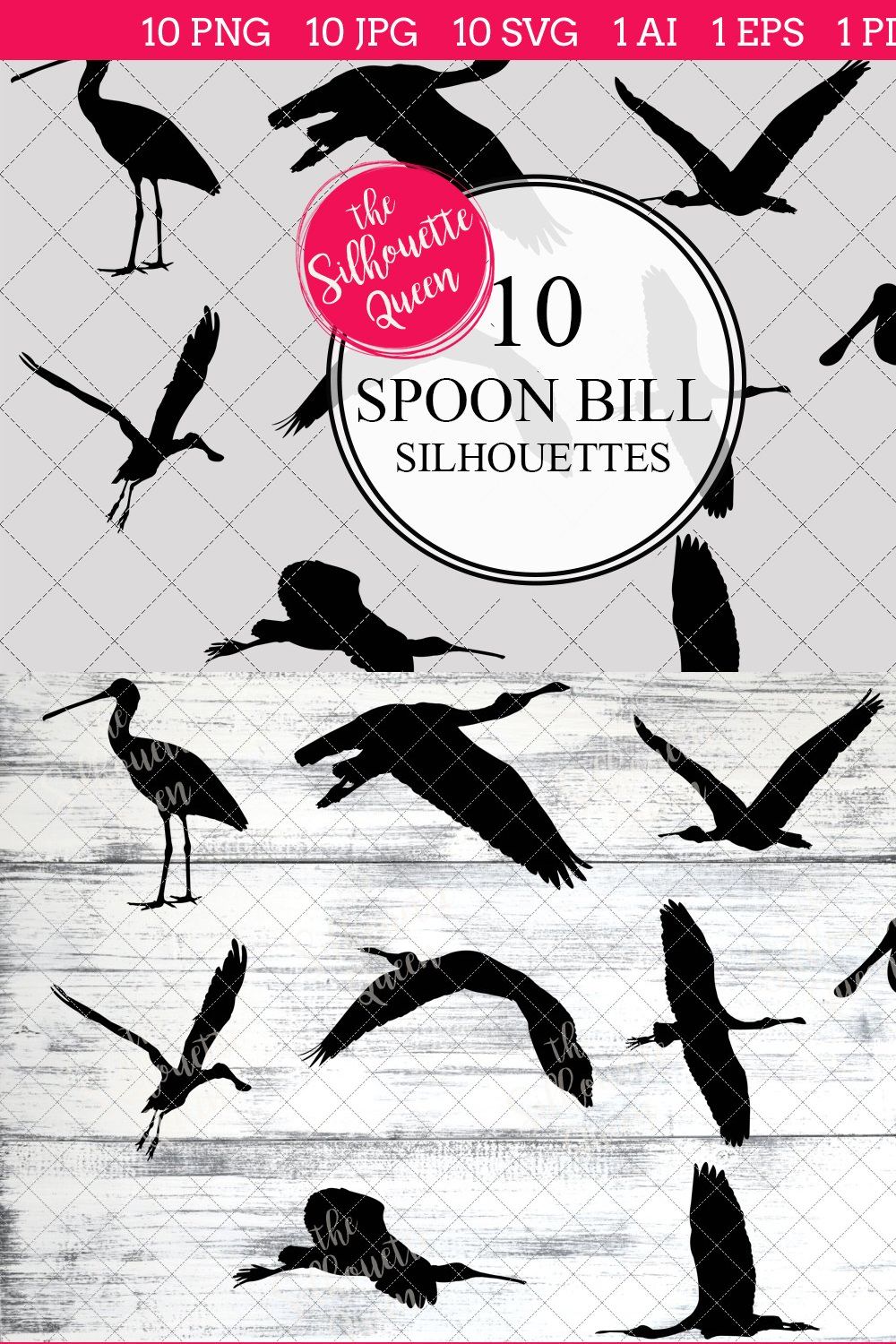 Spoon bill silhouette vector graphic pinterest preview image.
