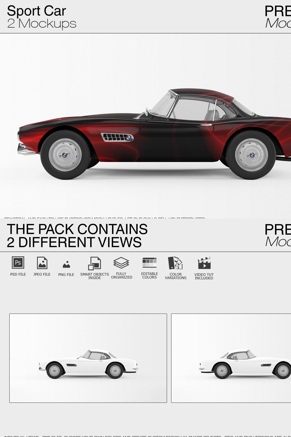 Sport Car Mockup pinterest preview image.