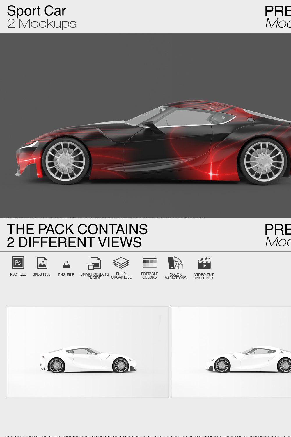 Sport Car Mockup pinterest preview image.