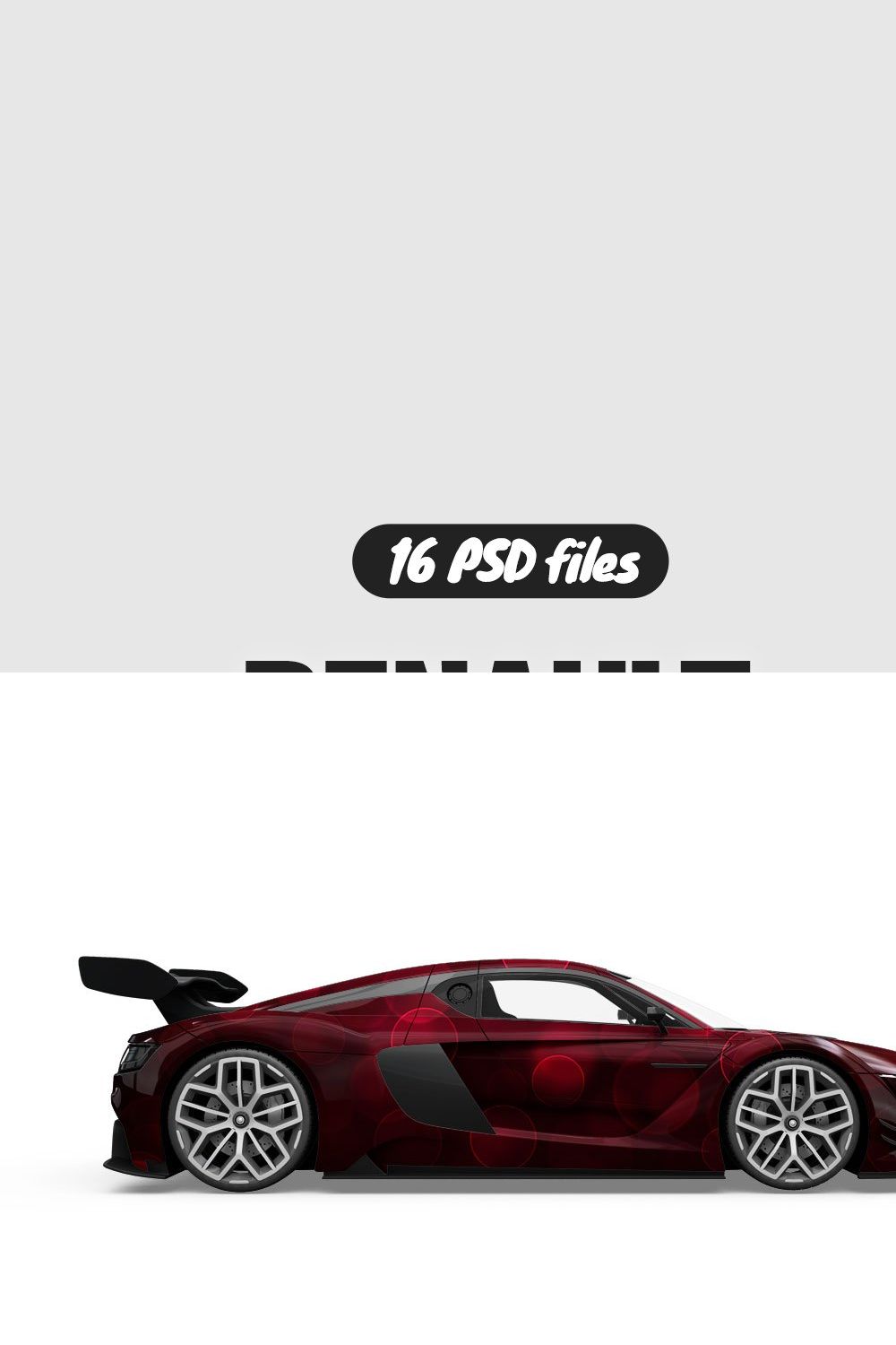 Sport Car Mockup pinterest preview image.