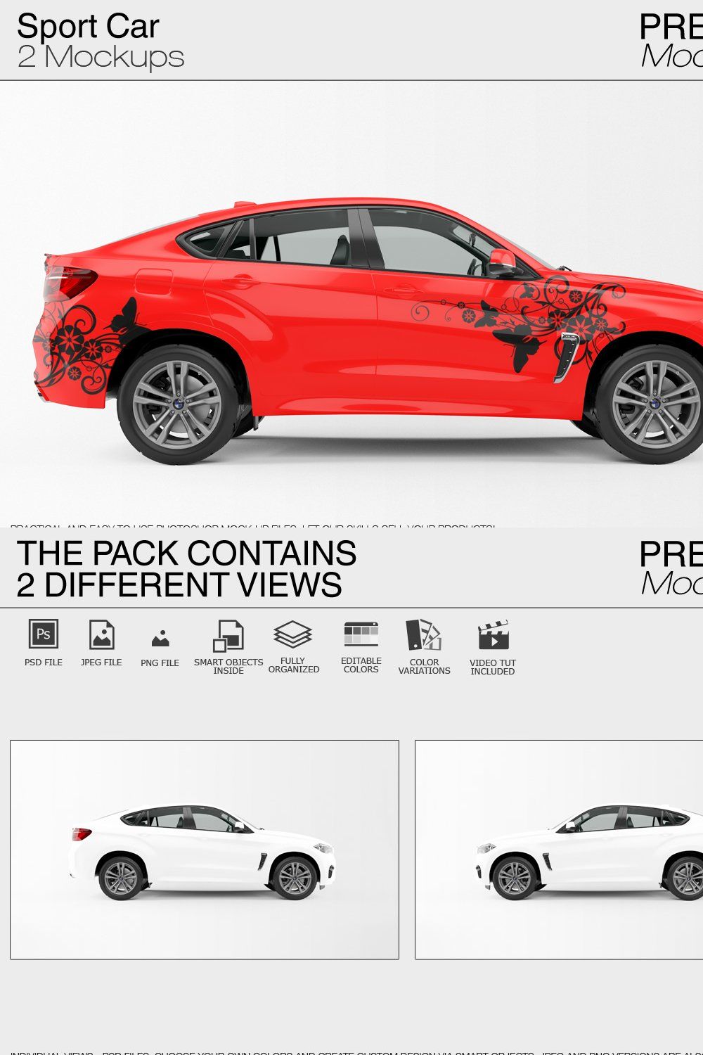 Sport Car Mockup pinterest preview image.