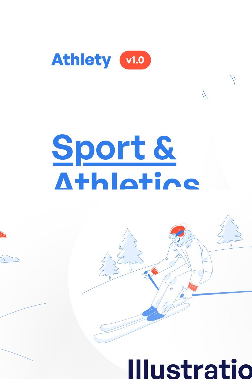 Sports & Athletics Illustrations Set pinterest preview image.
