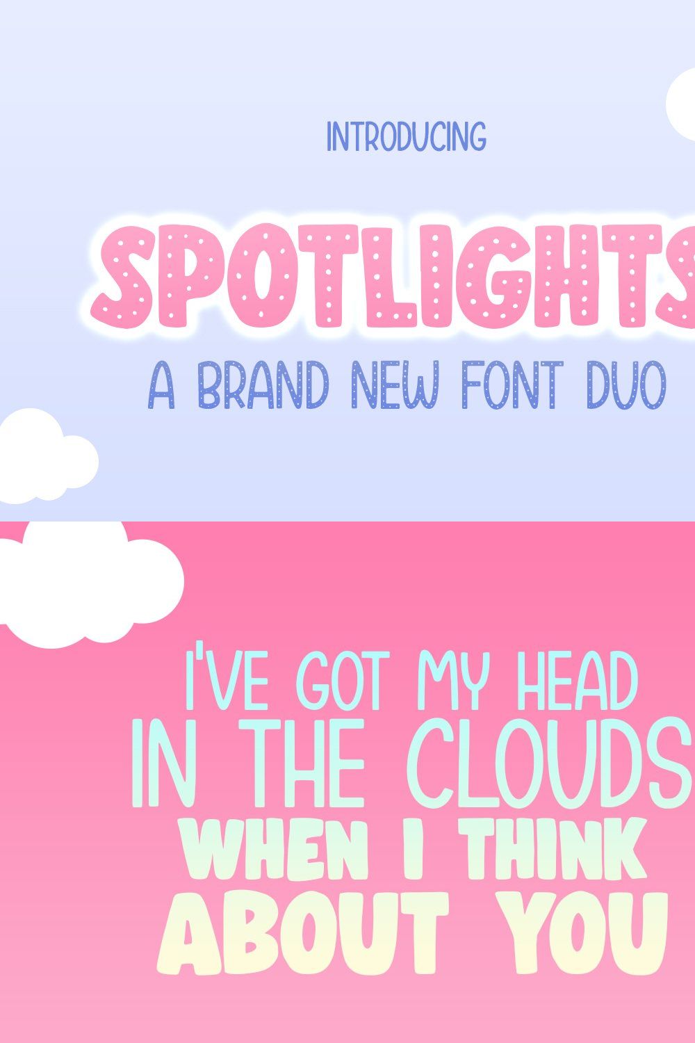 Spotlights Font Duo pinterest preview image.