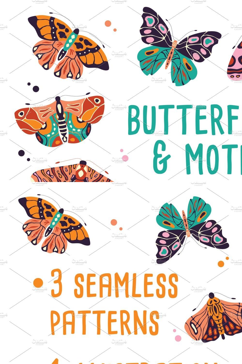 Spring Butterflies and Moths pinterest preview image.