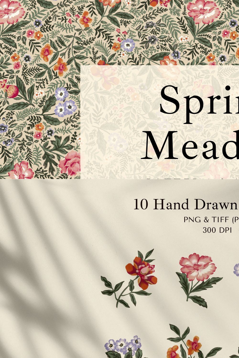 Spring Meadow, Pattern and Motifs! pinterest preview image.