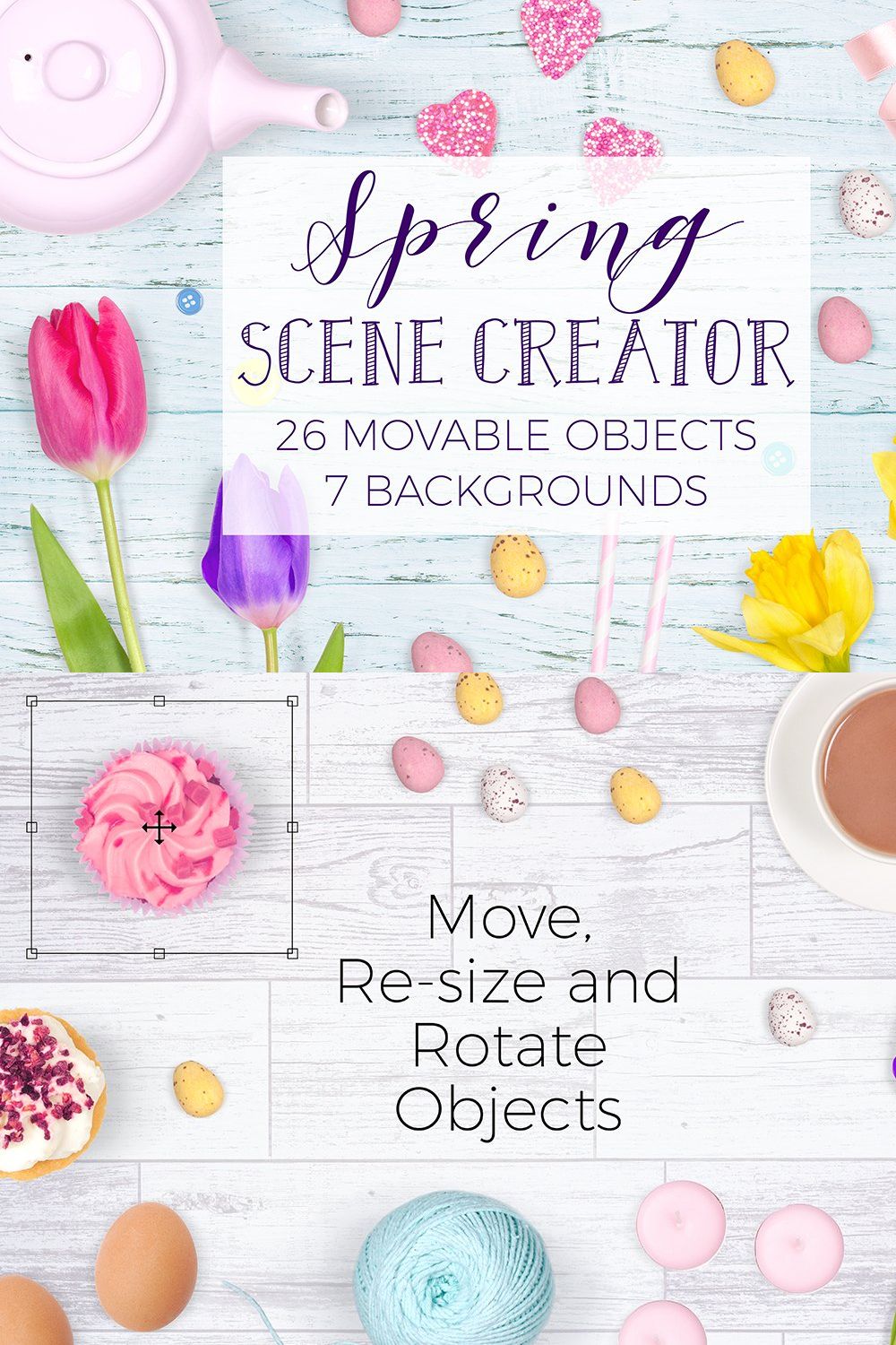 Spring Scene Creator - Top View pinterest preview image.