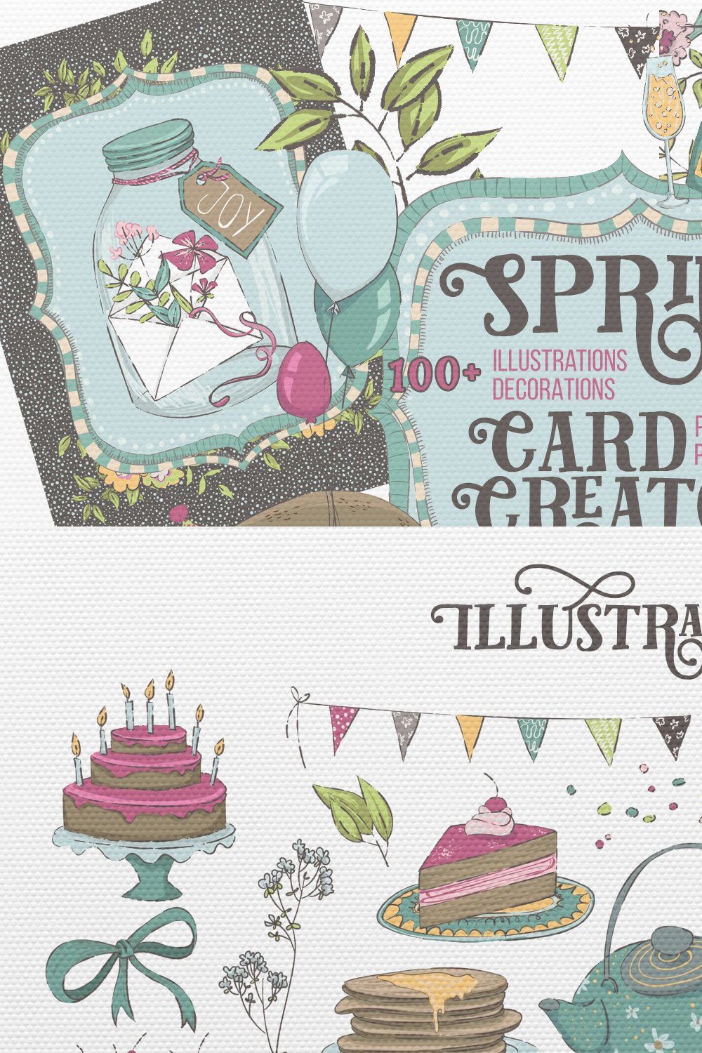 SpringTea Card Creator pinterest preview image.