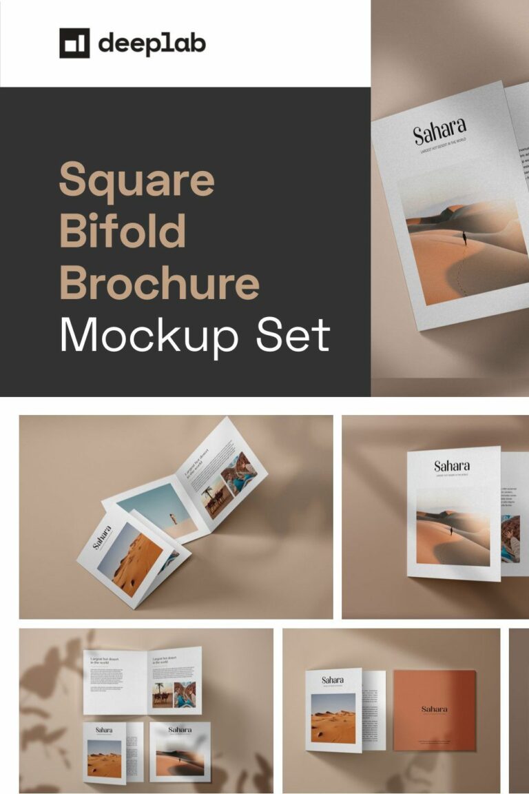 Square Bifold Brochure Mockup Set – MasterBundles