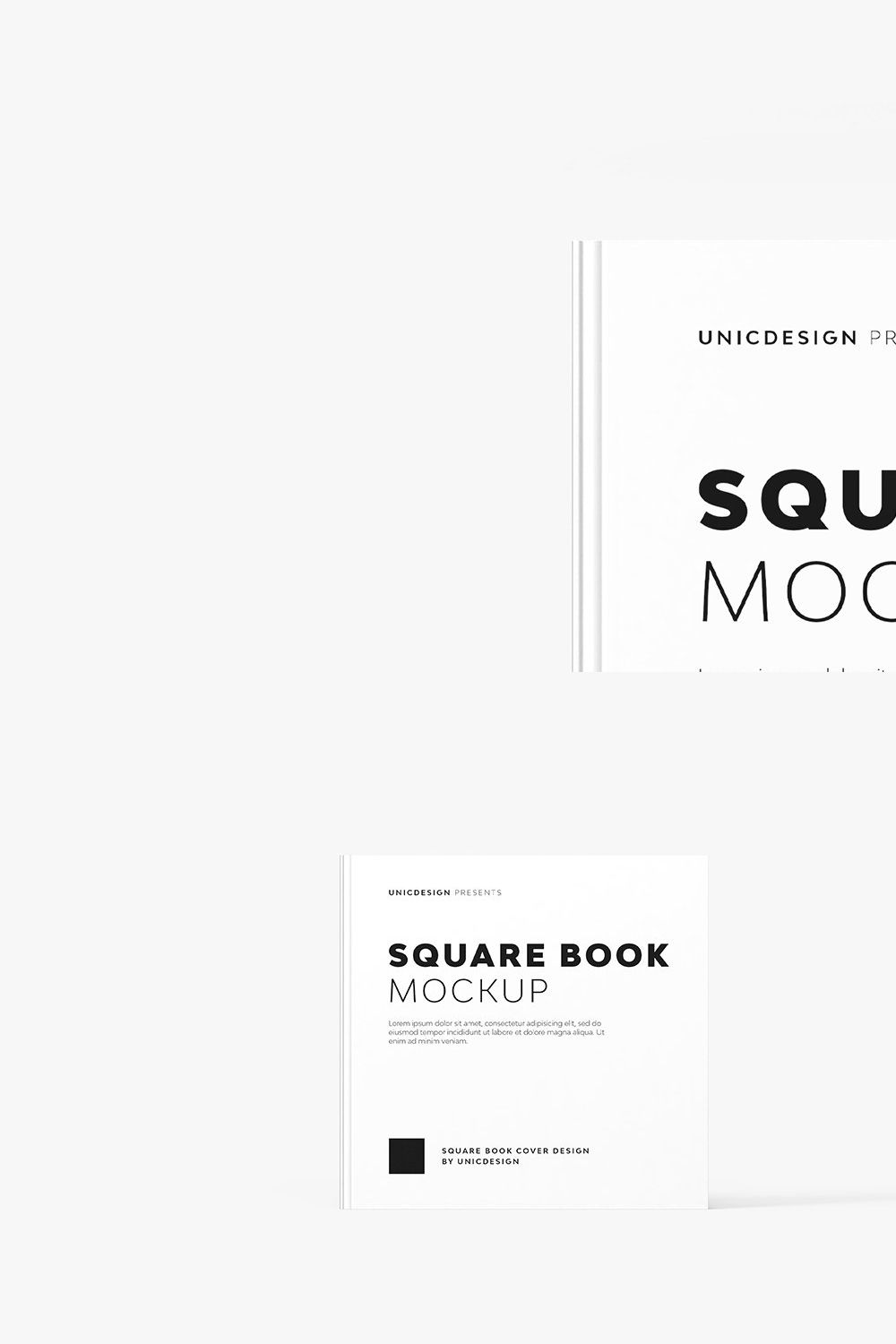 Square Book Mockup pinterest preview image.