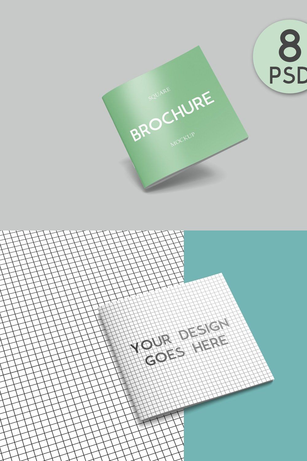 Square Brochure Mockup pinterest preview image.