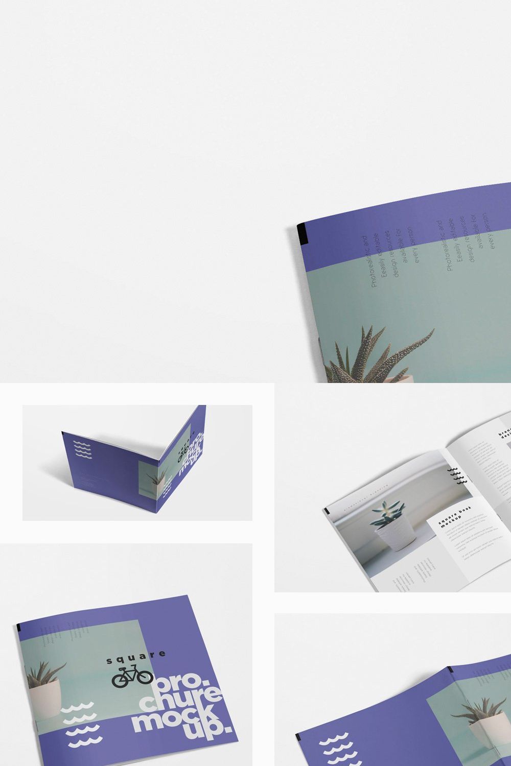 Square Brochure Mockups pinterest preview image.