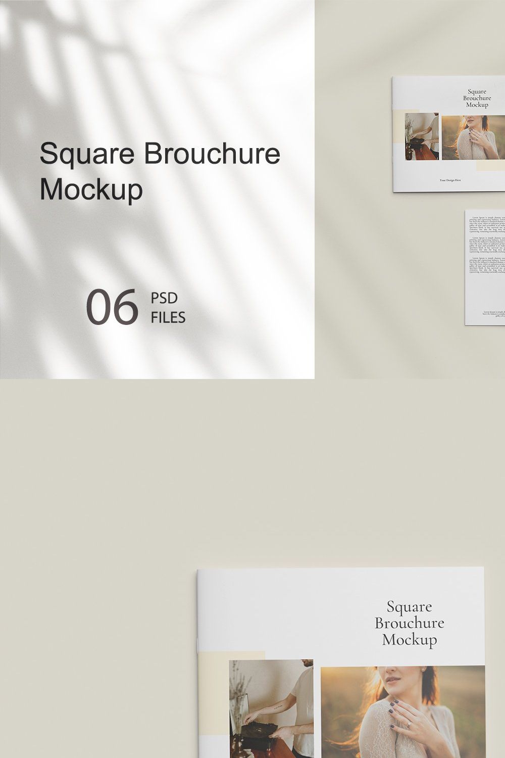 Square Brouchure Mockup pinterest preview image.