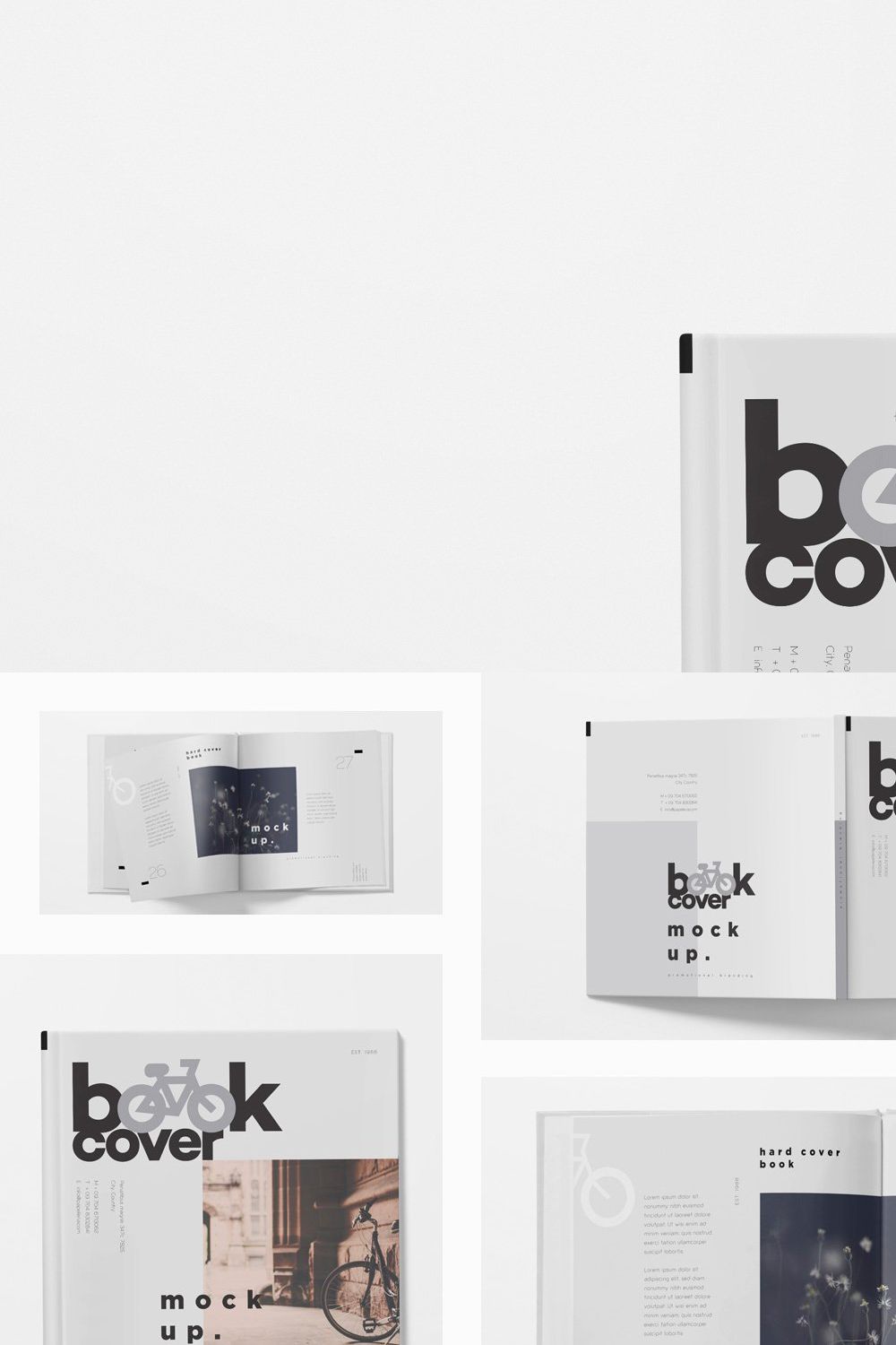 Square Hardcover Book Mockups pinterest preview image.