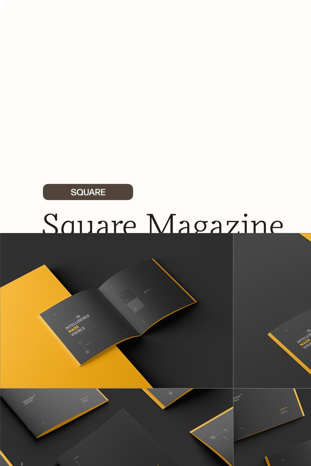 Square Magazine Brochure Mockup Set pinterest preview image.