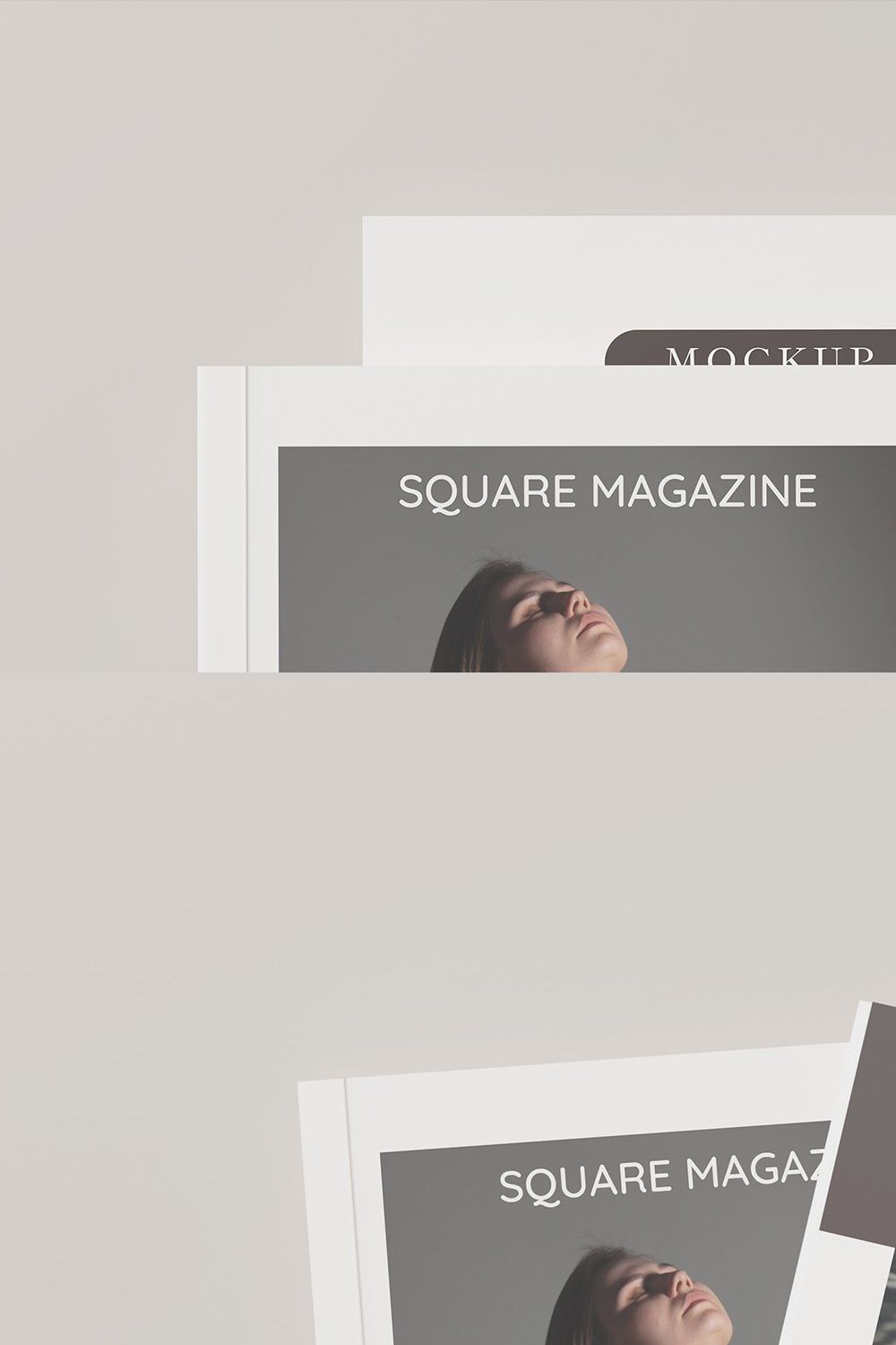 Square Magazine Mockup pinterest preview image.