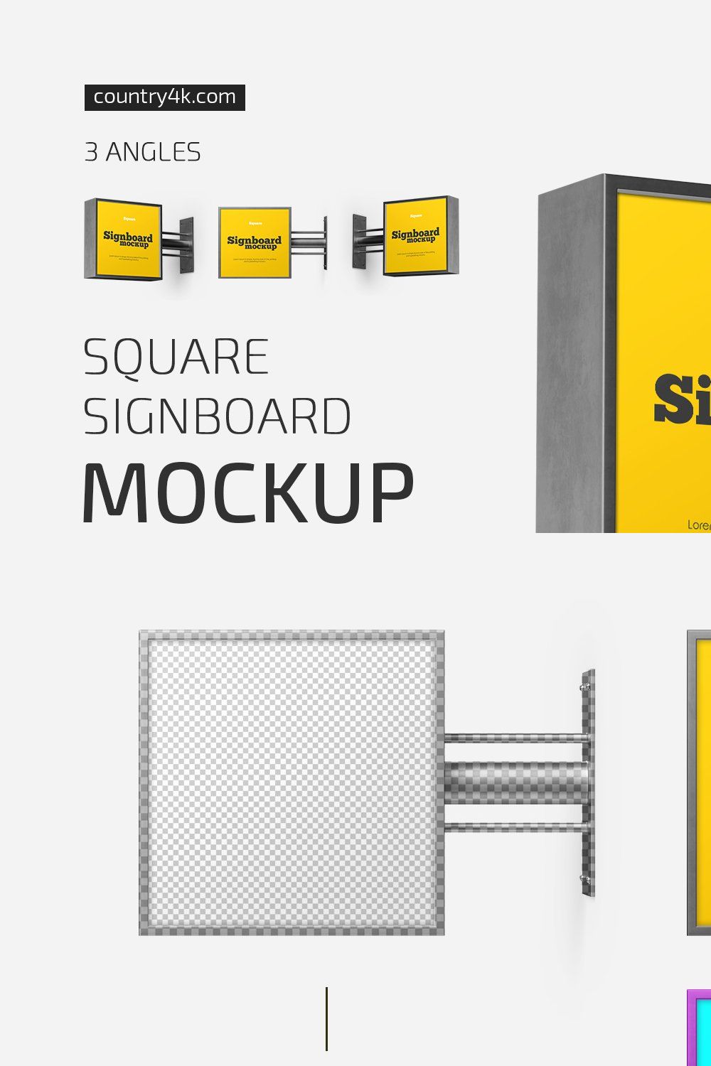 Square Signboard Mockup Set pinterest preview image.