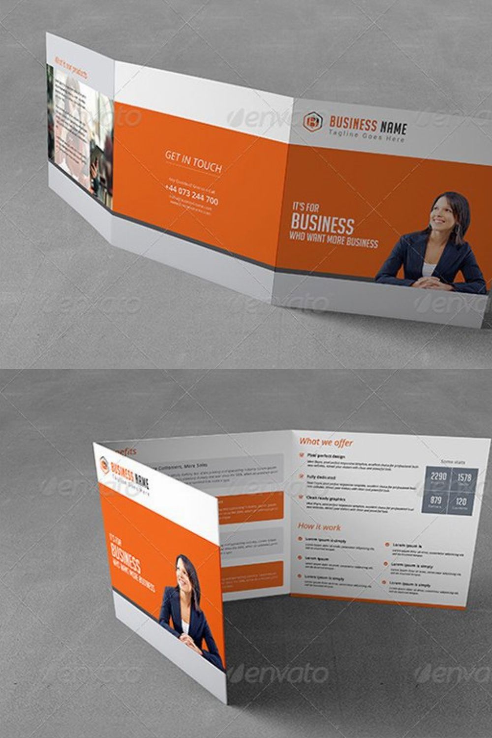 Square Trifold Brochure pinterest preview image.