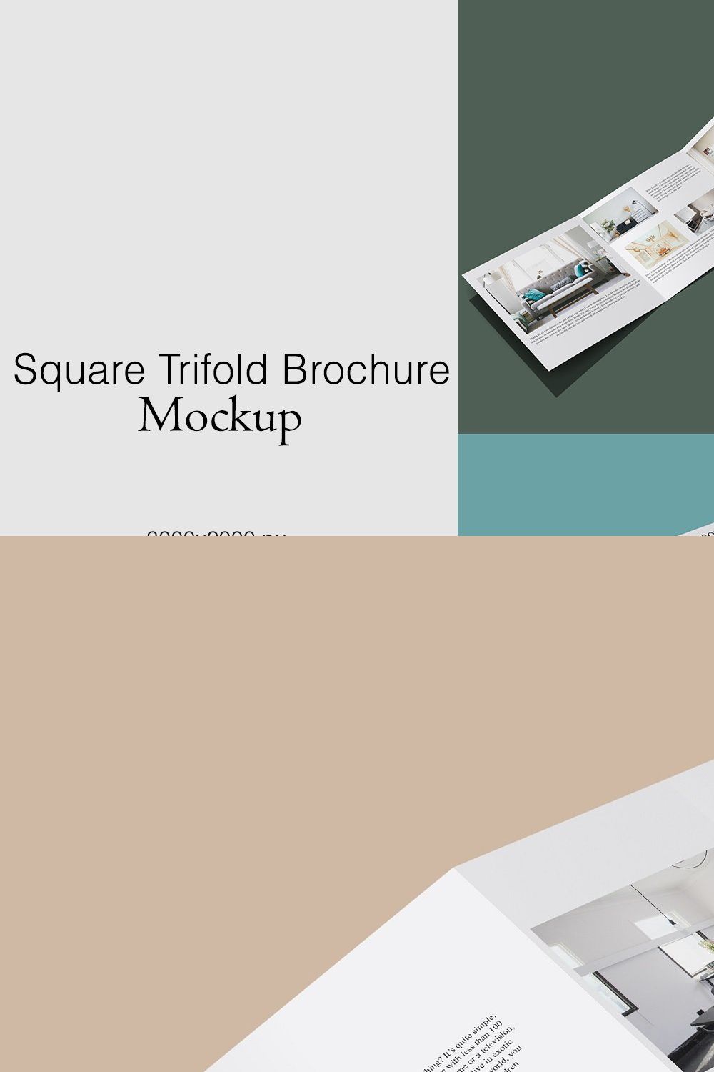 Square Trifold Brochure Mockup pinterest preview image.