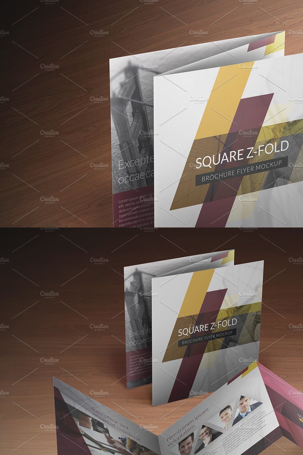 Square Z-Fold Brochure Mockup pinterest preview image.