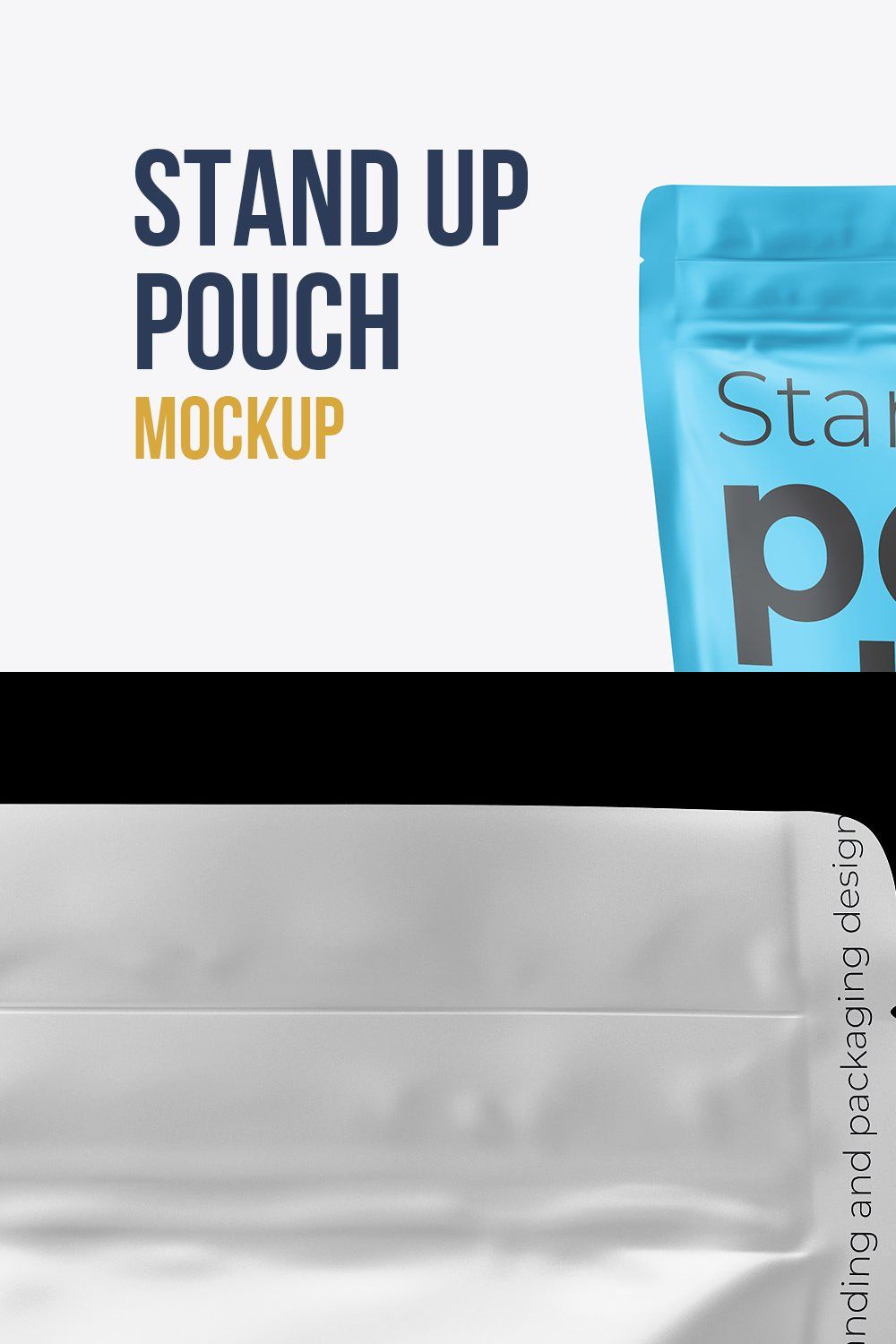 Stand-up Pouch Mockup (square) pinterest preview image.