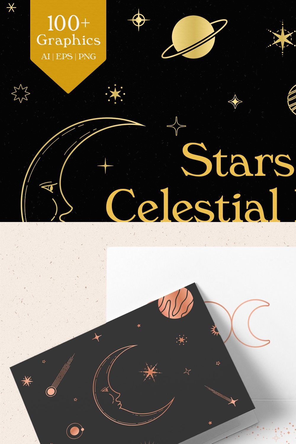 Stars & Celestial Bodies pinterest preview image.