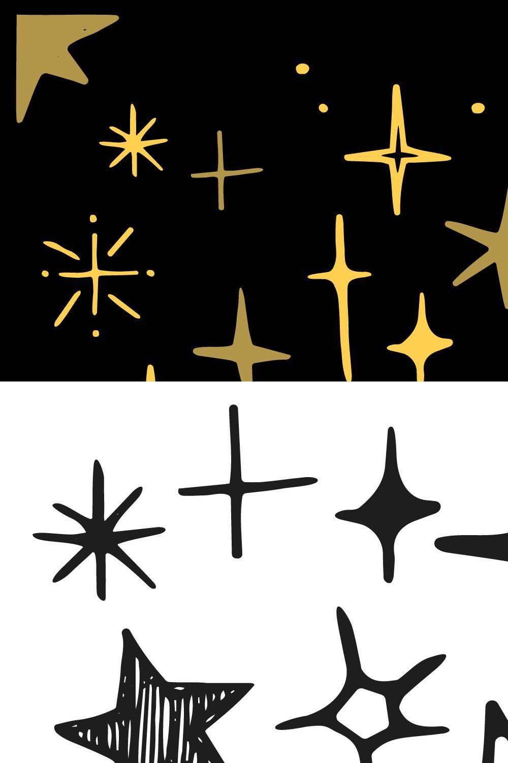 Stars, moon and backgrounds pinterest preview image.