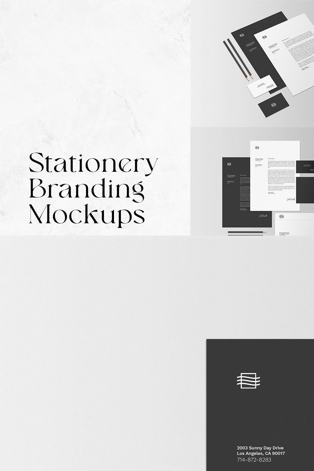 Stationery & Branding Mockups Vol.4 pinterest preview image.
