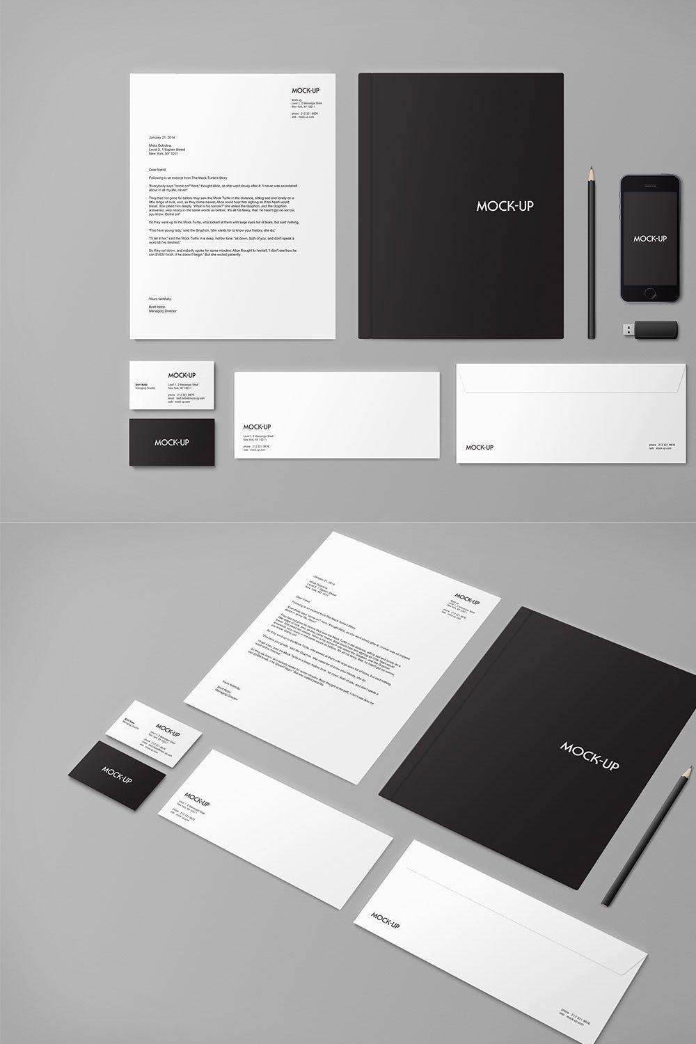 Stationery Mock-up - US Sizes pinterest preview image.