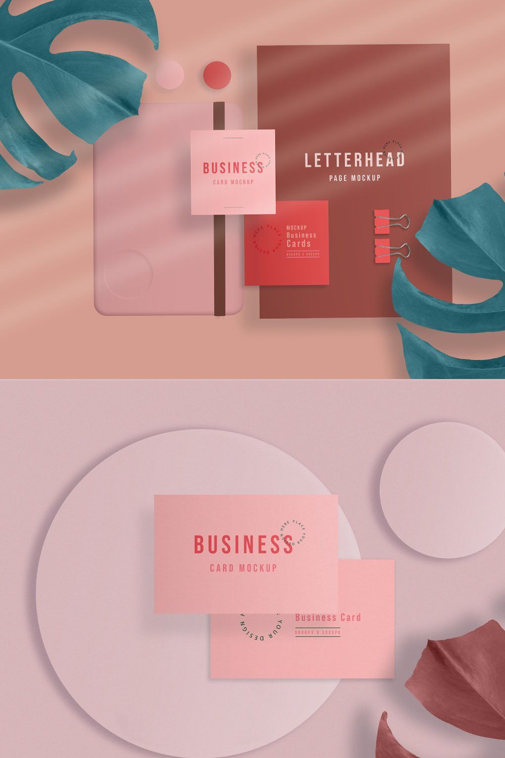 Stationery Mockup pinterest preview image.