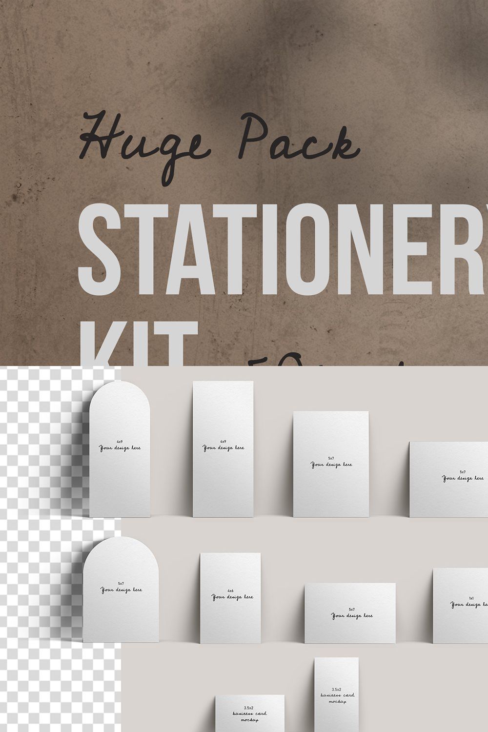 Stationery Mockup and Scene Creator pinterest preview image.