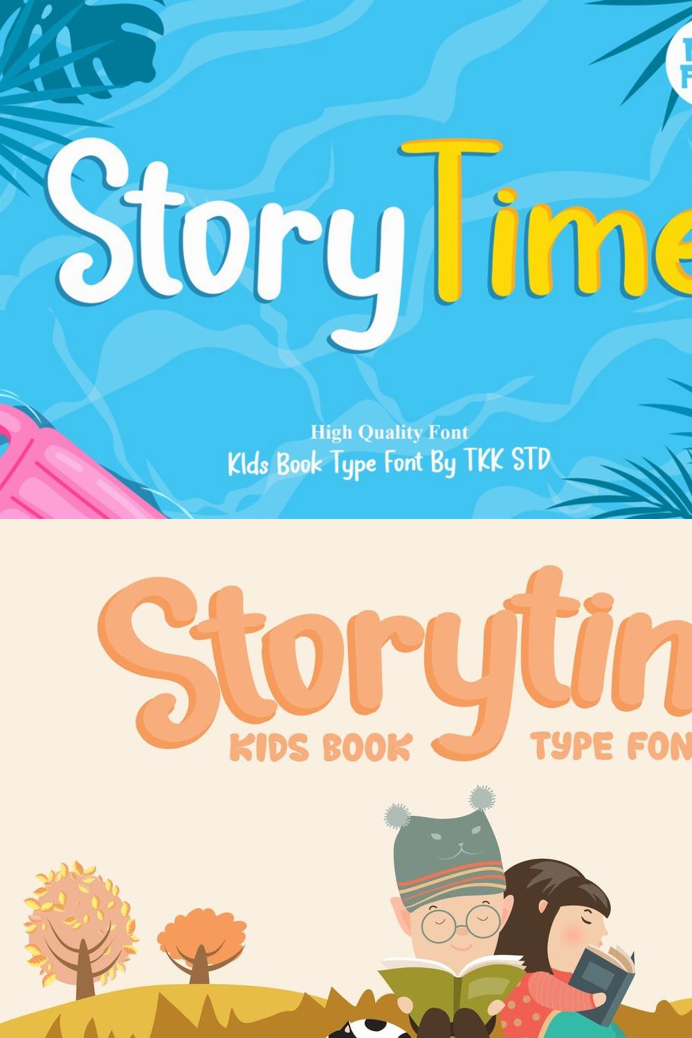Storytime - Kids Font pinterest preview image.