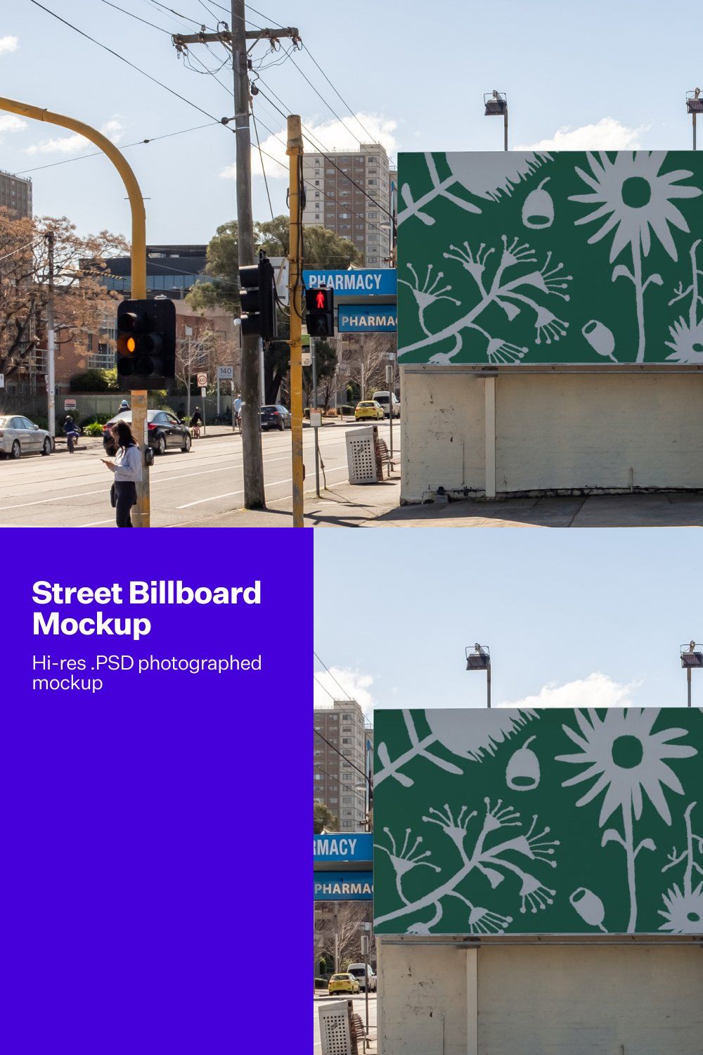 Street Billboard Mockup Landscape pinterest preview image.