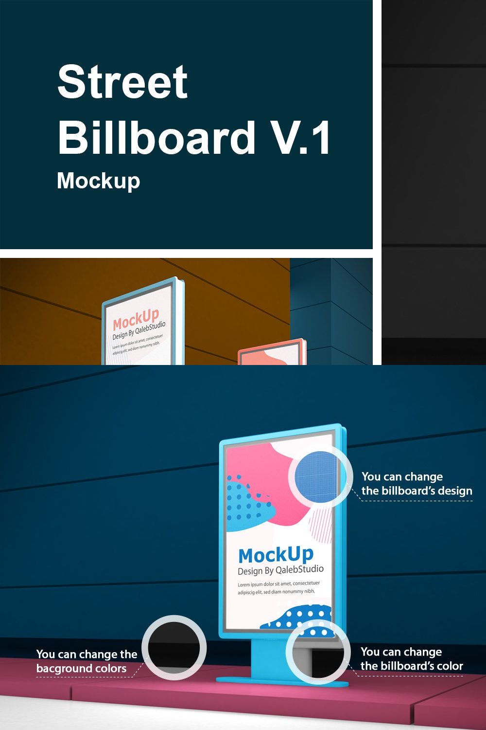 Street BillBoard V.1 Mockup pinterest preview image.