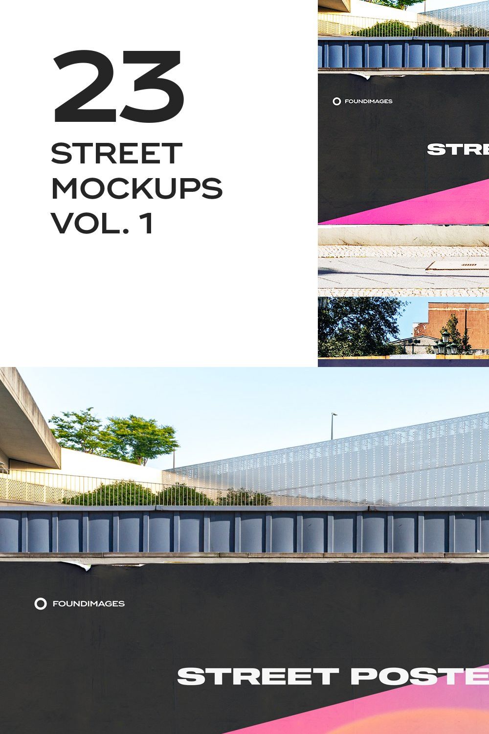 Street mockup template bundle vol.1 pinterest preview image.