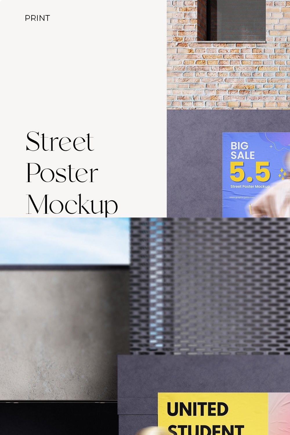 Street Poster Mockup pinterest preview image.