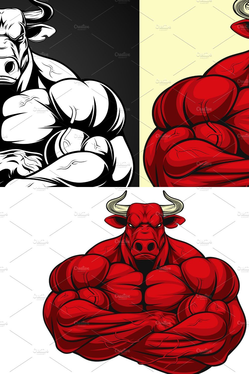 Strong ferocious bull pinterest preview image.
