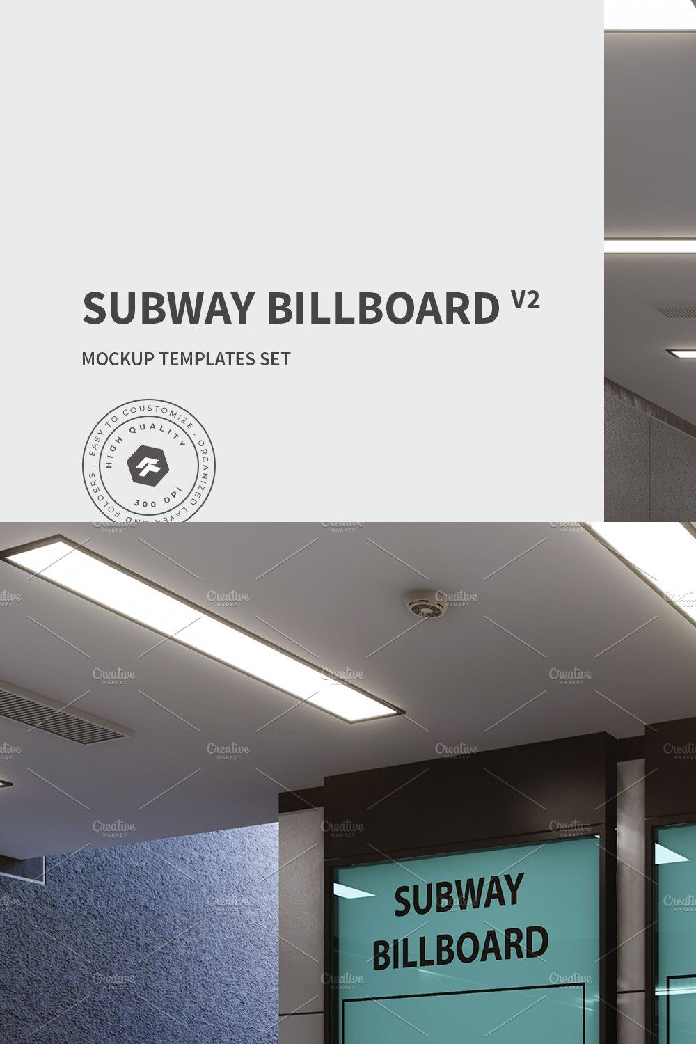 Subway Billboard - Mockups vol.02 pinterest preview image.