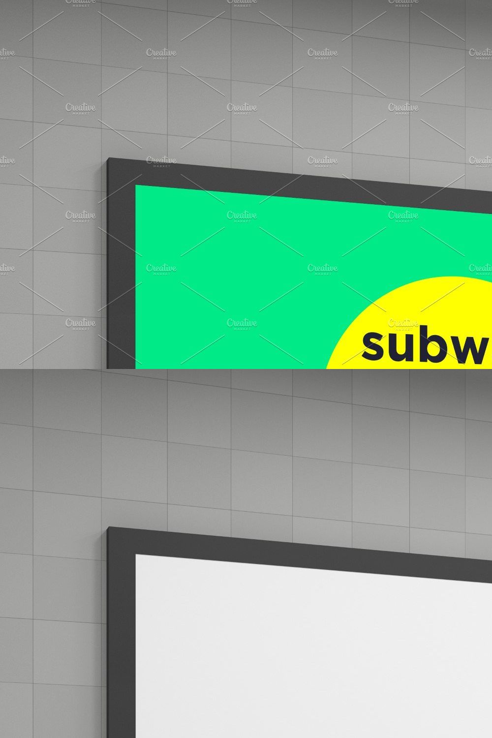 Subway Signage Horizontal Mockup pinterest preview image.