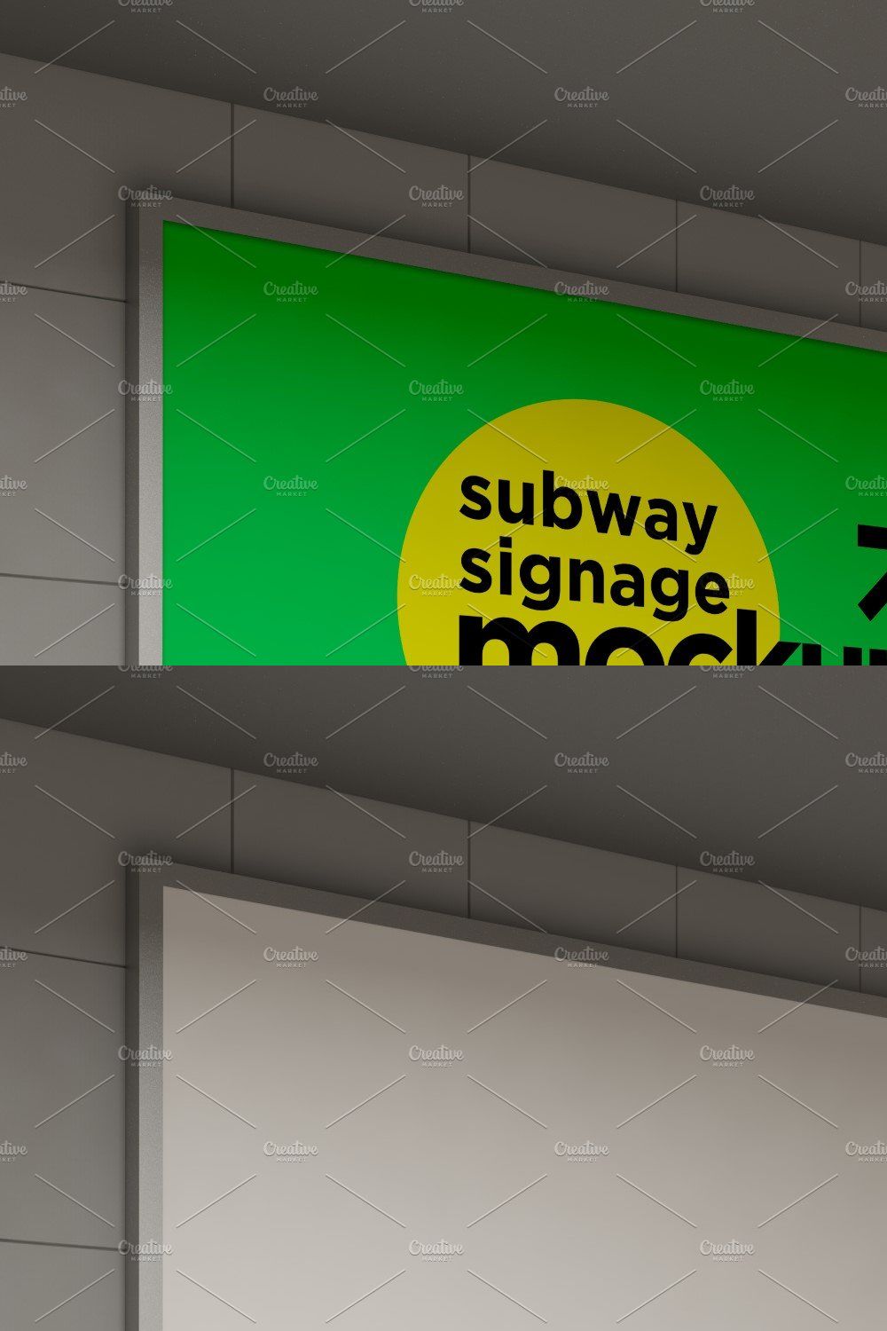 Subway Signage Horizontal Mockup pinterest preview image.