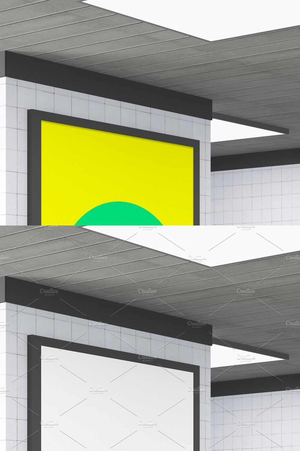 Subway Two Signage Mockup pinterest preview image.