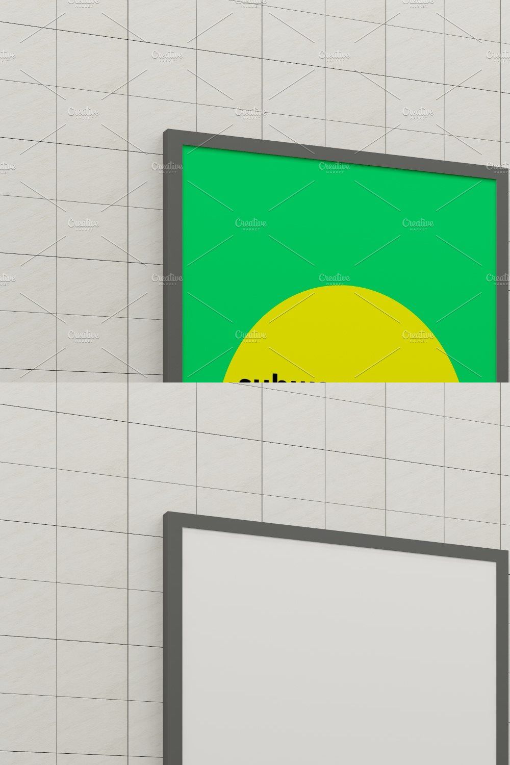 Subway Two Signage Mockup pinterest preview image.