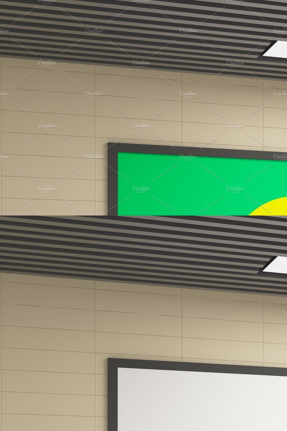 Subway Two Signage Mockup pinterest preview image.