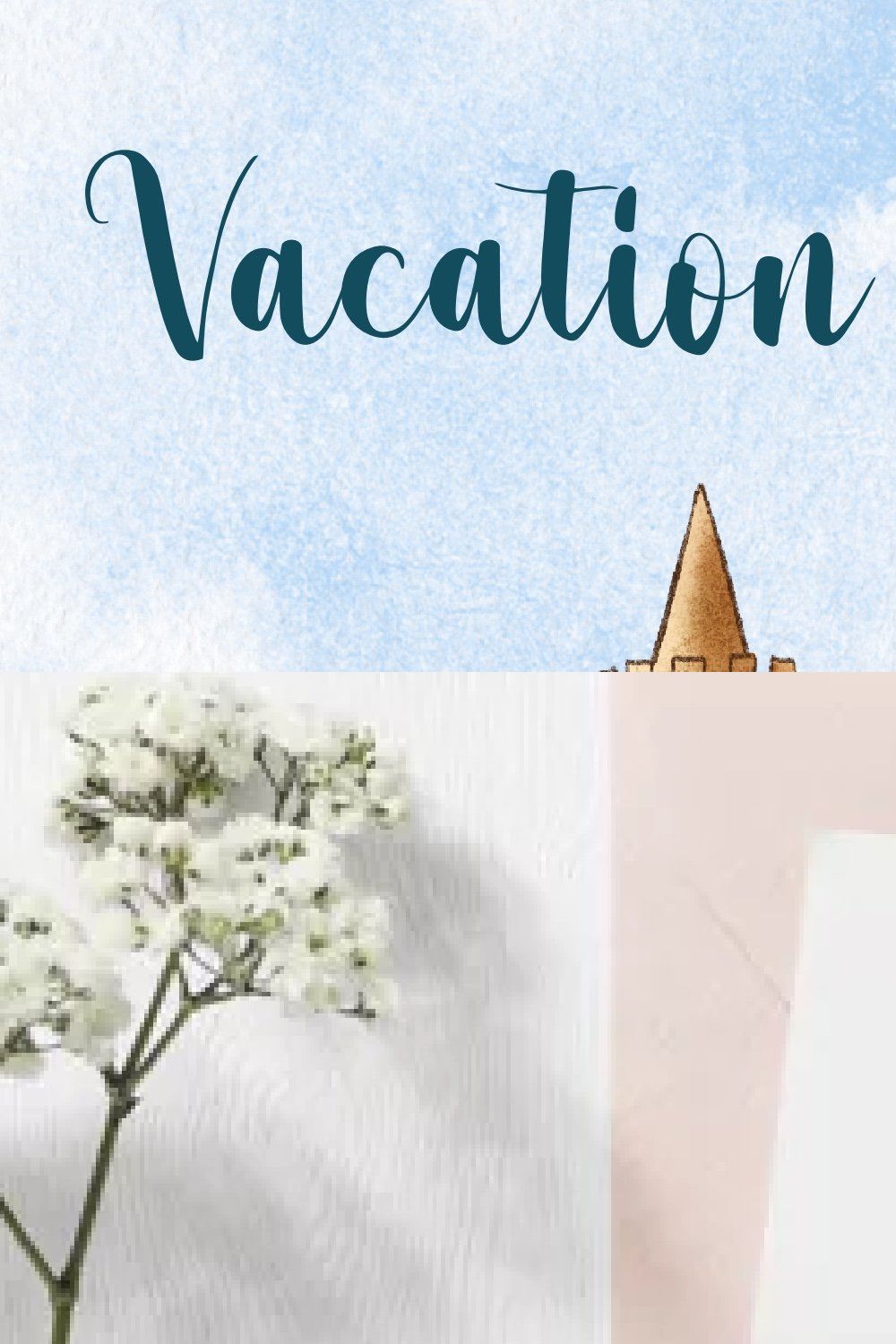Summer Beach Vacation Clipart pinterest preview image.